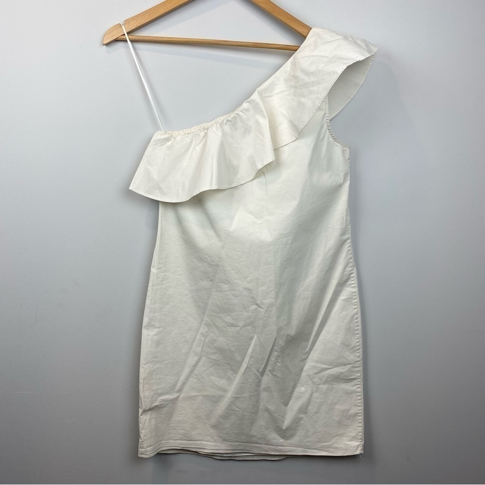 THEORY • Alexandra Poplin One Shoulder Ruffle Dress - Picture 2 of 9
